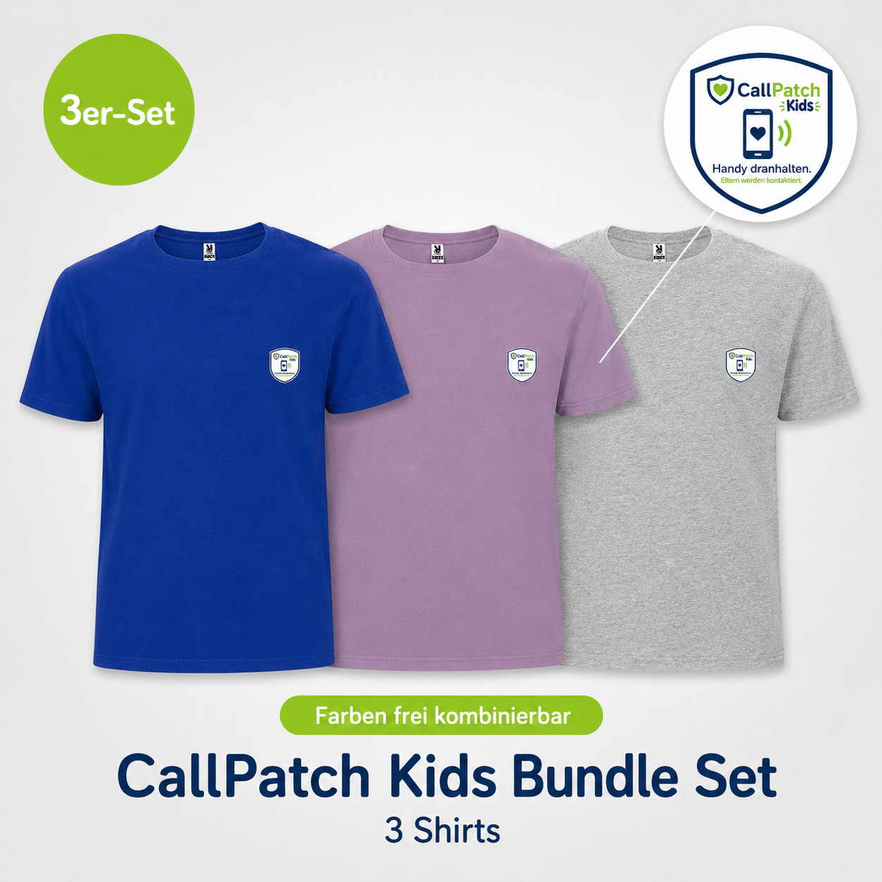 CallPatch Kids Sicherheitsshirt 3er-Set
