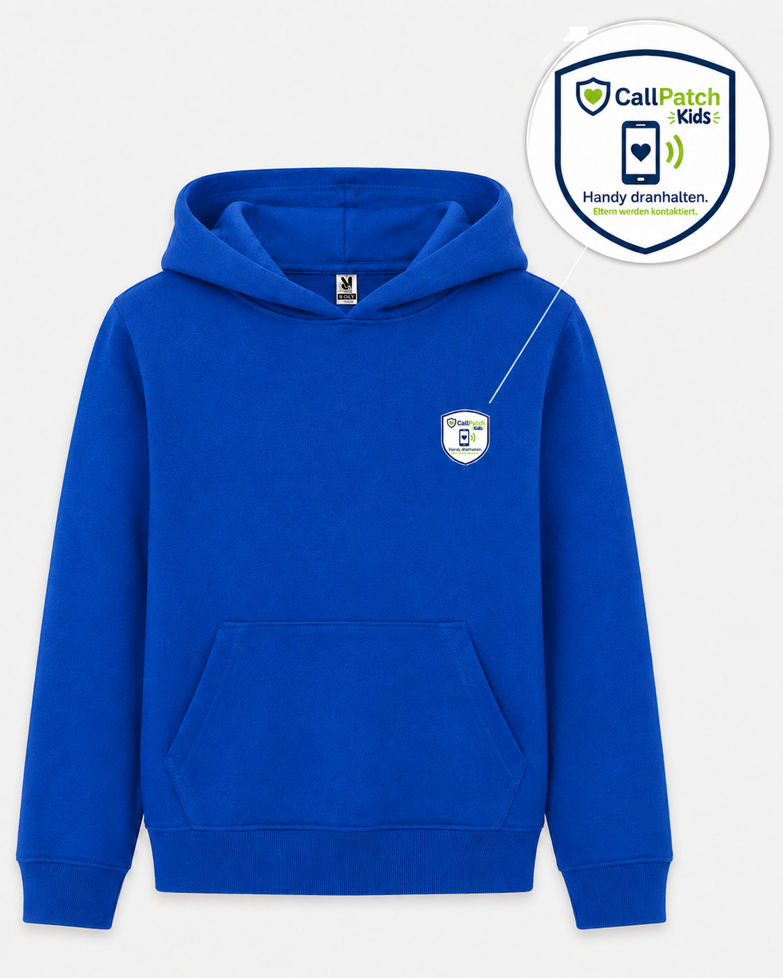 CallPatch Kids Sicherheits-Hoodie mit NFC-Kontaktfunktion